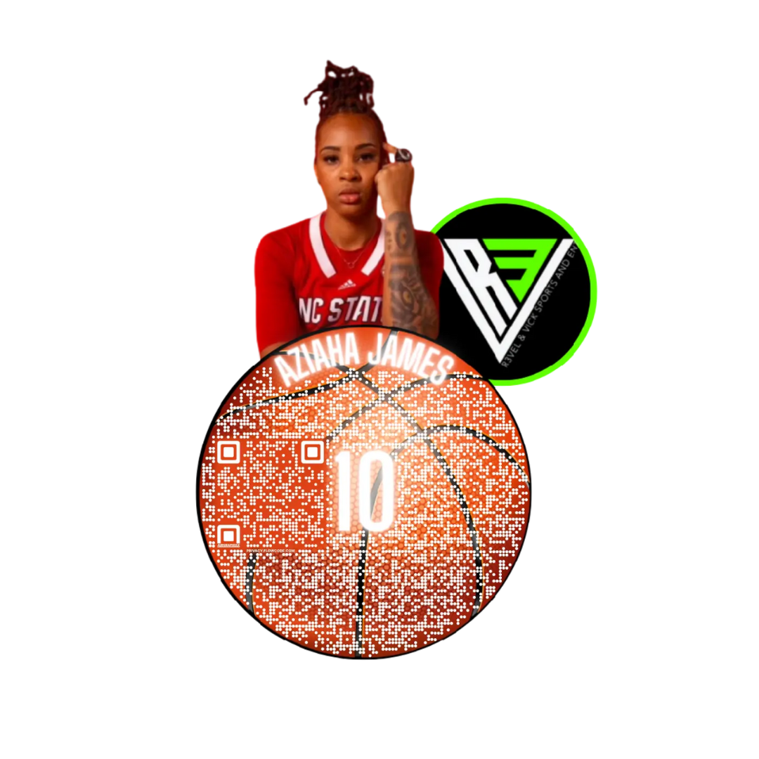 Sports Custom QR Code Example - Basketball themed custom design