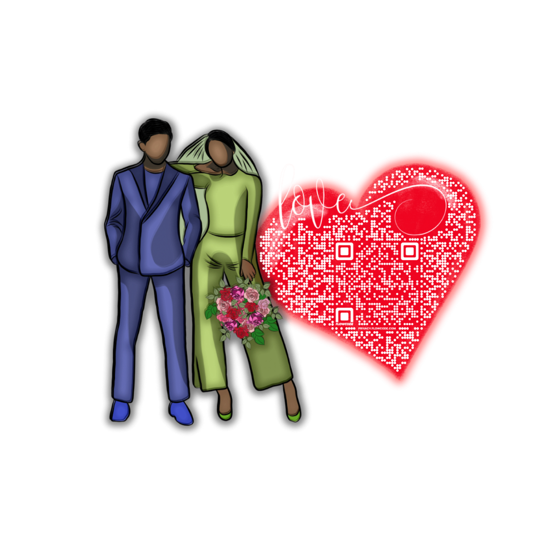 Weddings Custom QR Code Example - Heart shaped custom design